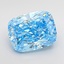 3.67 Ct. Fancy Vivid  Blue Cushion Lab Grown Diamond