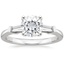 Platinum Tapered Baguette Three Stone Diamond Ring, smalltop view