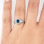 The Skylark Ring, smalltop view on a hand