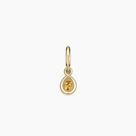 Pear Citrine Milgrain Bezel Charm