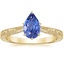 14K Yellow Gold Elsie Engraved Ring, smalltop view