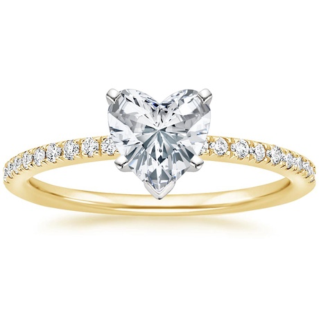 18K Yellow Gold Ballad Diamond Ring (1/8 ct. tw.) with Flair Diamond Ring (1/6 ct. tw.)
