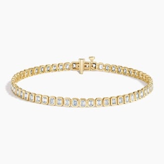 Bezel Emerald Cut Lab Diamond Tennis Bracelet (3 ct. tw.)