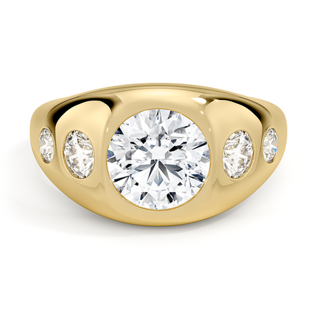 Sloane Flush Set Five Stone Diamond Dome Ring