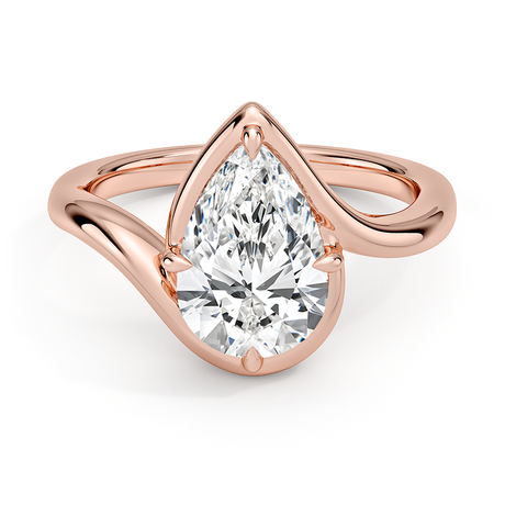 14K Rose Gold Bezel Atelier Solitaire Diamond Ring