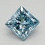 0.96 Ct. Fancy Vivid Blue Princess Lab Grown Diamond