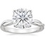 18K White Gold Twisted Vine Solitaire Ring, smalltop view