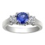 Custom Three Stone Sapphire & Diamond Bouquet Ring