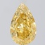 4.06 Ct. Fancy Vivid  Yellow Pear Lab Grown Diamond