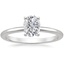 18K White Gold Four-Prong Comfort Fit 1.5mm Ring, smalltop view