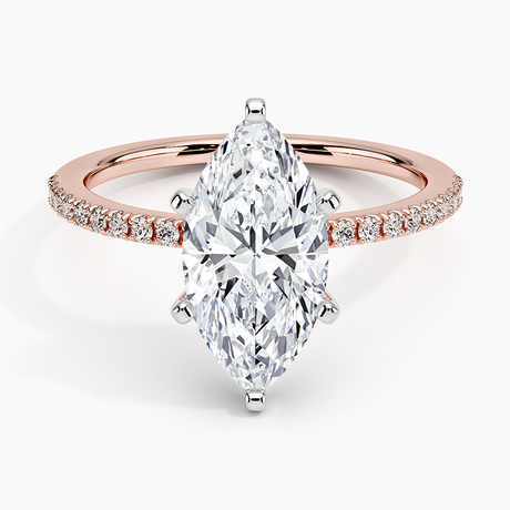 14K Rose Gold Ballad Half Coverage Diamond Ring (1/8 ct. tw.)