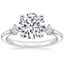 18K White Gold Floating Three Stone Diamond Ring, smalltop view
