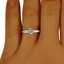 The Sinead Ring, smallzoomed in top view on a hand
