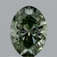 0.97 Ct. Fancy Vivid Green Oval Lab Grown Diamond