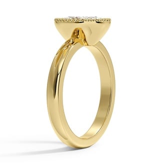 Custom Engraved Milgrain Bezel Solitaire Ring