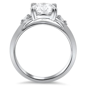 Custom Diamond Ring with Triangular Accents