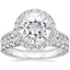 18KW Moissanite Luxe Sienna Halo Diamond Bridal Set (1 3/8 ct. tw.), smalltop view