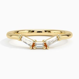 Tapered Baguette Diamond Ring in 18K Yellow Gold