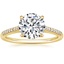 18K Yellow Gold Lissome Half-Coverage Diamond Ring, smalltop view