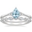 18KW Aquamarine Aria Diamond Ring (1/10 ct. tw.) with Versailles Diamond Ring (3/8 ct. tw.), smalltop view