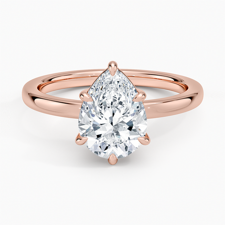 14K Rose Gold Dara Low-Profile Solitaire Ring