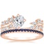 14K Rose Gold Sweeping Ivy Diamond Ring (1/2 ct. tw.) with Luxe Ballad Sapphire Ring