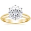 18K Yellow Gold Classic Six-Prong Solitaire Ring, smalltop view