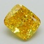 2.69 Ct. Fancy Vivid Yellow Cushion Lab Grown Diamond