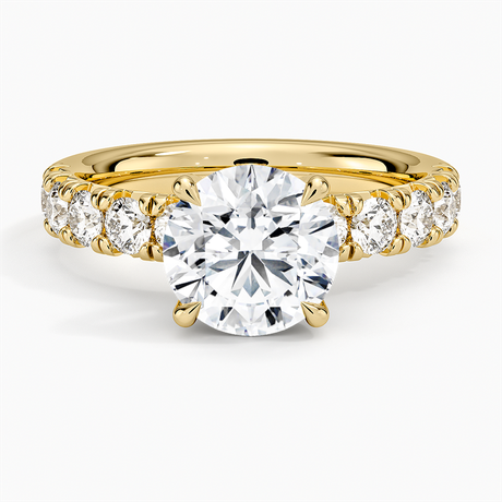 18K Yellow Gold Ellora Half Coverage Diamond Ring