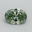 0.37 Ct. Fancy Vivid Green Oval Lab Grown Diamond