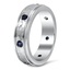 Hammered Band with Flush Set Blue Sapphires, smallside view