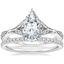 Platinum Zinnia Diamond Ring (1/3 ct. tw.) with Luxe Ballad Diamond Ring (1/4 ct. tw.)