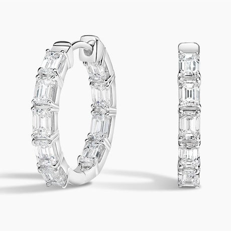 Emerald Cut Lab Grown Diamond Hoop Earrings (2 3/4 ct. tw.)