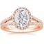 14K Rose Gold Fortuna Halo Diamond Ring (1/2 ct. tw.), smalltop view
