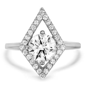 Custom Pointed Diamond Halo Bridal Set