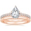 14K Rose Gold Chantal Diamond Ring with Petite Comfort Fit Wedding Ring