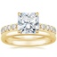 18K Yellow Gold Olympia Diamond Ring with 2mm Comfort Fit Wedding Ring