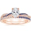 14K Rose Gold Petite Luxe Twisted Vine Sapphire and Diamond Ring (1/8 ct. tw.) with Ballad Sapphire and Diamond Eternity Ring