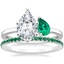 18K White Gold Viridian Toi et Moi Diamond Ring with Luxe Ballad Emerald Ring