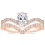 14K Rose Gold Stanza Diamond Ring with Elongated Luxe Flair Diamond Ring
