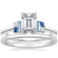 Platinum Mazarine Ring with Petite Comfort Fit Wedding Ring