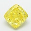 5.05 Ct. Fancy Vivid  Yellow Cushion Lab Grown Diamond