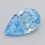 3.53 Ct. Fancy Vivid  Blue Pear Lab Grown Diamond