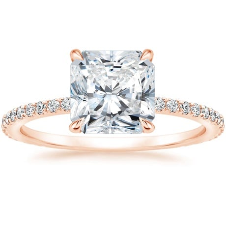 14K Rose Gold Demi Diamond Ring with Luxe Ballad Diamond Ring
