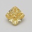 0.74 Ct. Fancy Vivid Yellow Cushion Lab Grown Diamond