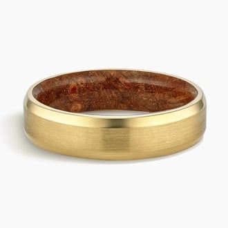 Maple Burl Wood Satin Finish 6mm Wedding Ring