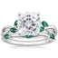 PT Moissanite Willow Bridal Set With Lab Emerald Accents, smalltop view
