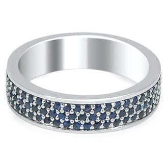 Custom Pave Multi-Row Sapphire Wedding Band