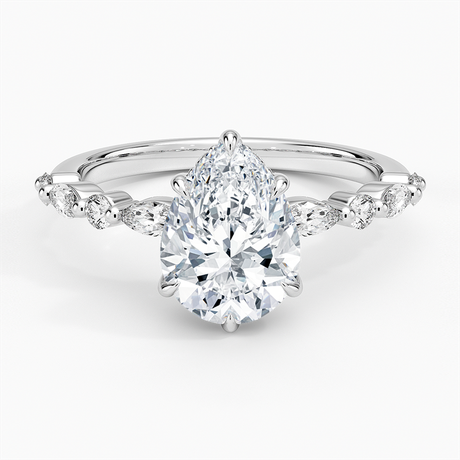 18K White Gold Versailles Hidden Halo Diamond Ring