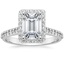 Platinum Halo Diamond Ring with Side Stones (1/3 ct. tw.), smalltop view